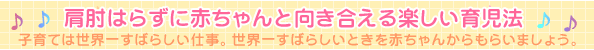 肩肘はらずに赤ちゃんと向き合える楽しい育児法　子育ては世界一すばらしい仕事。世界一すばらしいときを赤ちゃんからもらいましょう。